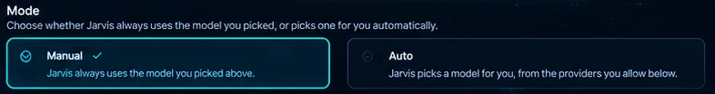Manual and Auto model modes